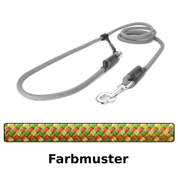 EASYLONG Hundeleine - L - 2m - grün gelb rot